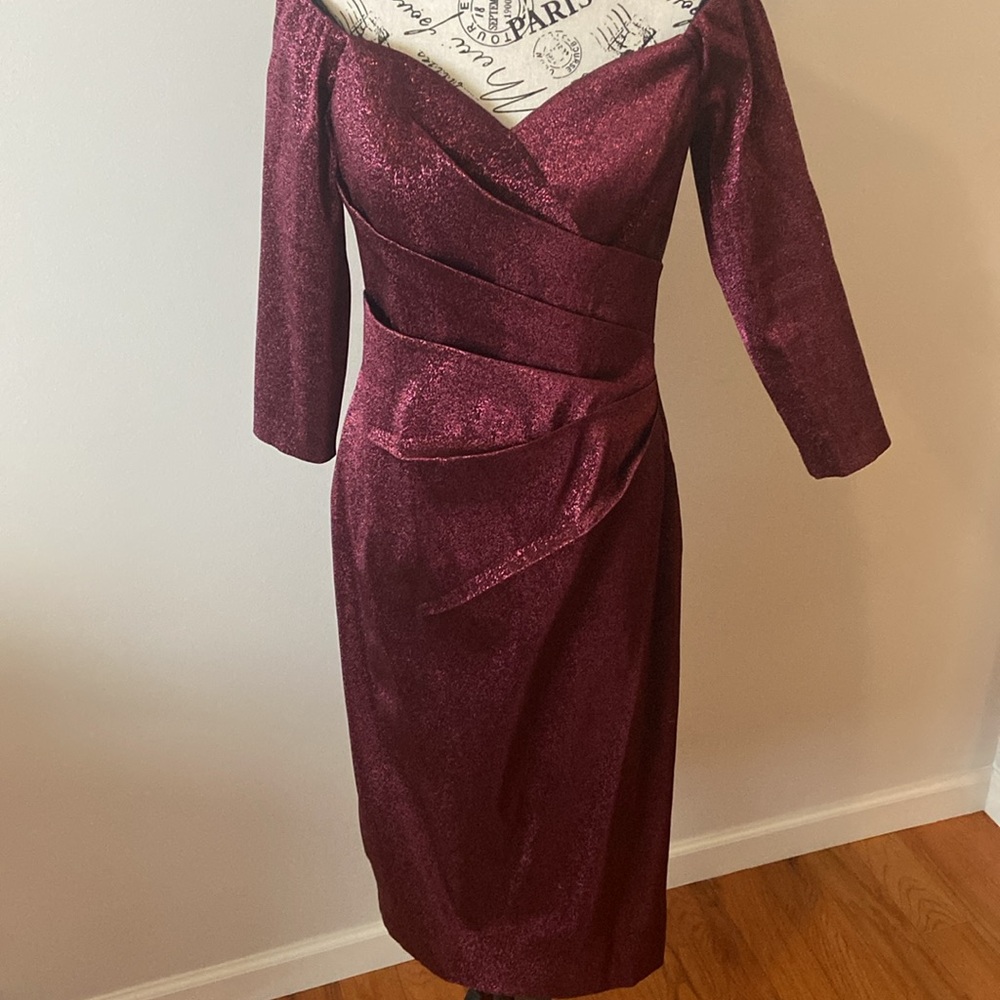 THEIA Elegant Formal Cocktail Dress Glamorous Evening Party Holiday
